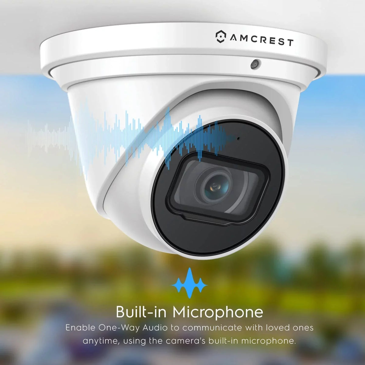 Amcrest 4K POE Camera AI Human/Vehicle Detection, UltraHD 8MP Outdoor Security Turret POE IP Camera, 3840x2160, Wide Angle, IP67 Weatherproof, MicroSD, Built in Mic, White (IP8M-T2669EW-AI) (Secondhand)
