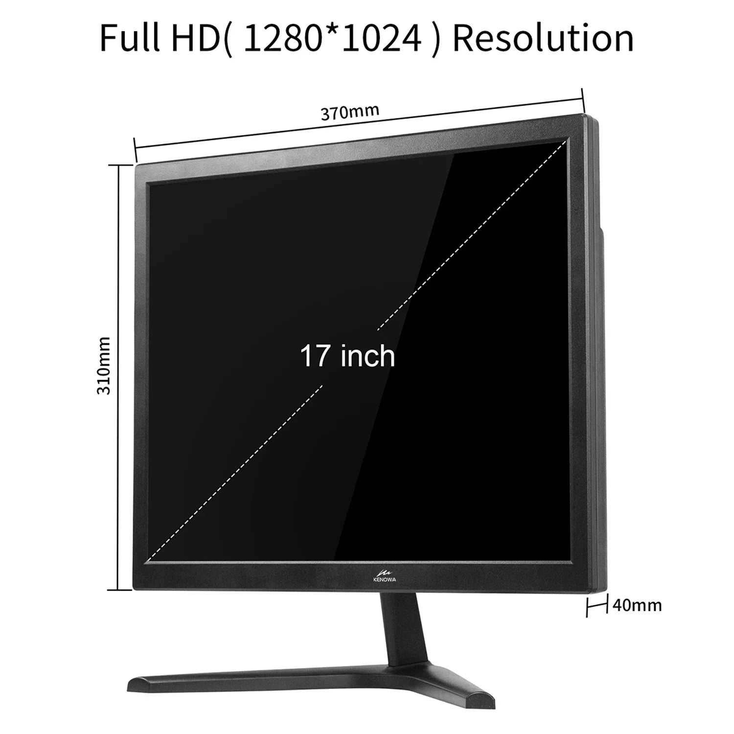 KENOWA 17 inch Ultra Slim 60Hz 1280X1024 LCD Computer Monitor, 250 CD/m² Desktop Gaming Computer Display Flat Panel HDMI Compliant VGA