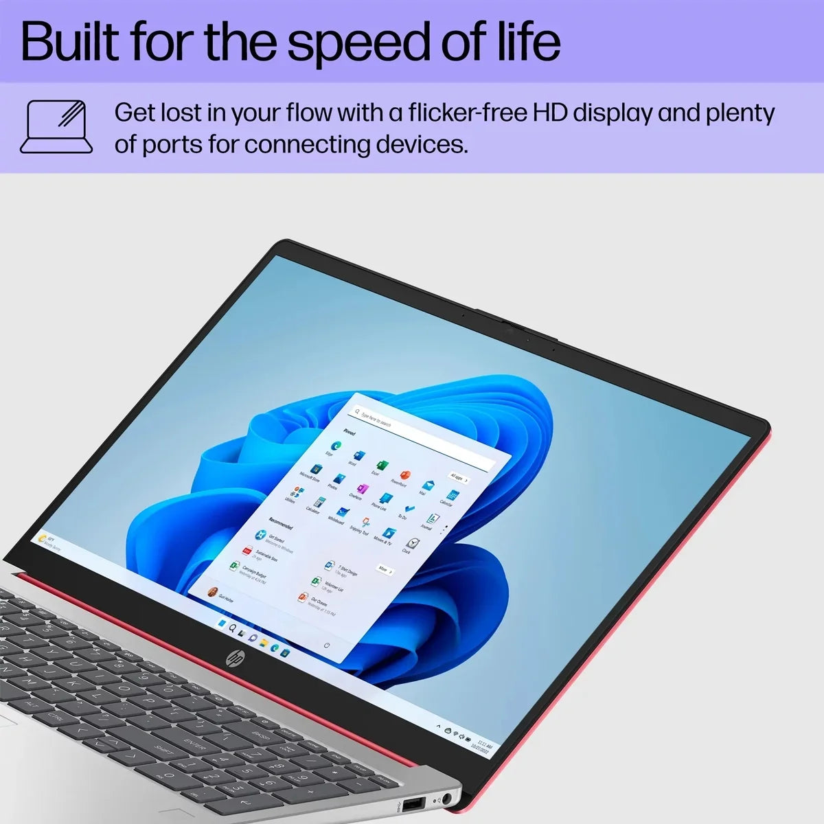 Portable computer for Business & Students, 15.6" HD Anti-Glare Display, Intel 4-Cores N200, 8GB RAM, 128GB UFS, Wi-Fi 6, Webcam, HDMI, USB-C, Mytrix HDMI Cable, Win OS 11 Home in S mode, Scarlet Red