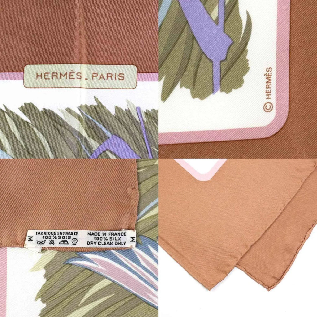 Pre-Owned HERMES Scarf Carre90 Silk Pink/Multicolor Women's (Good)
