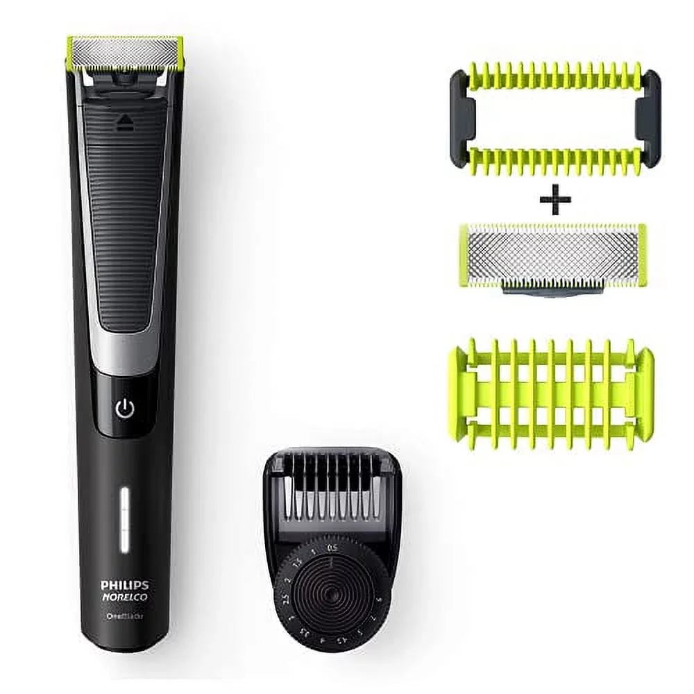 PHILIPS Norelco OneBlade Hybrid Styler Electric Trimmer & Shaver, QP6510 + OneBlade Body Kit, 3 Pieces, Black