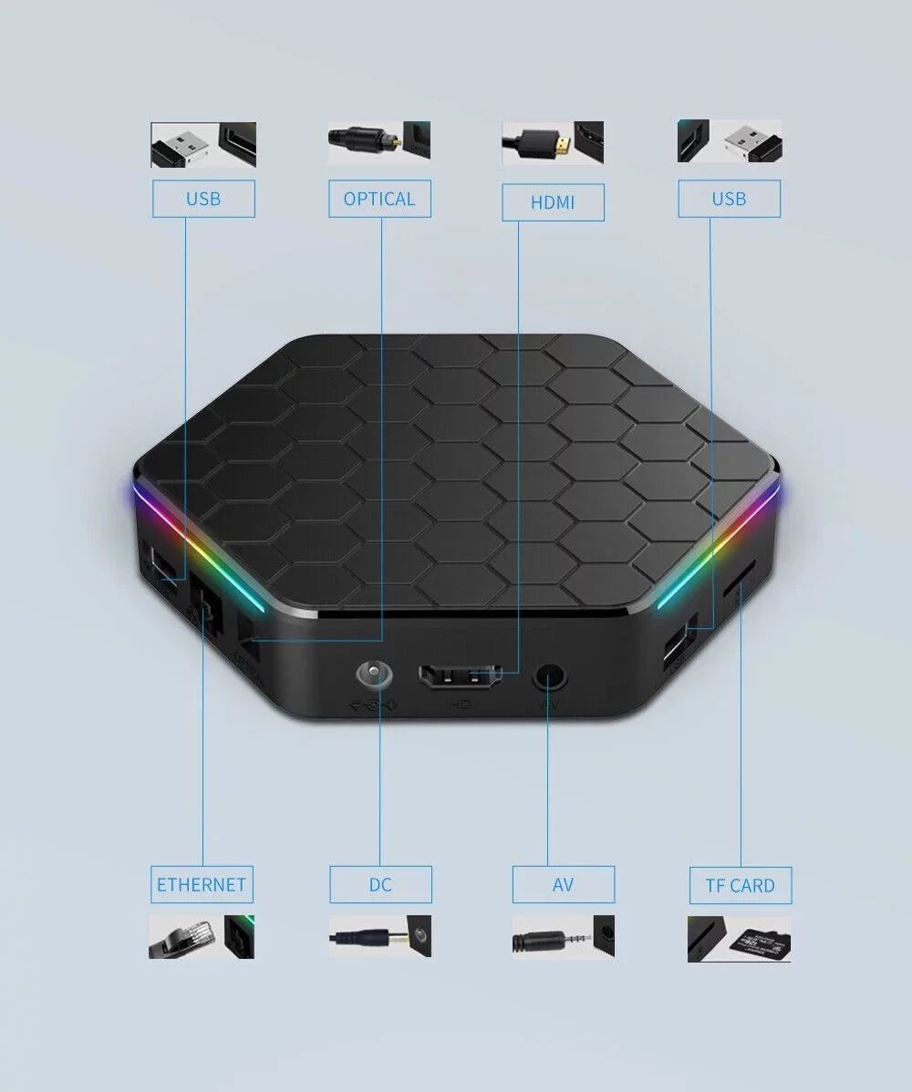 KingFurt Quad Core 8K HD Video 64GB Memory 6K Stream Player 2023 T95Z Plus Smart Android 12.0 TV Box