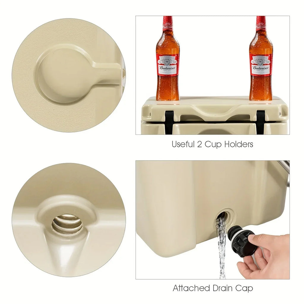 COSTWAY 16-Quart Cooler - Durable Leak-Proof Ice Chest, Keeps 24 Cans Chilled - Ideal for Outdoor Camping & Picnics