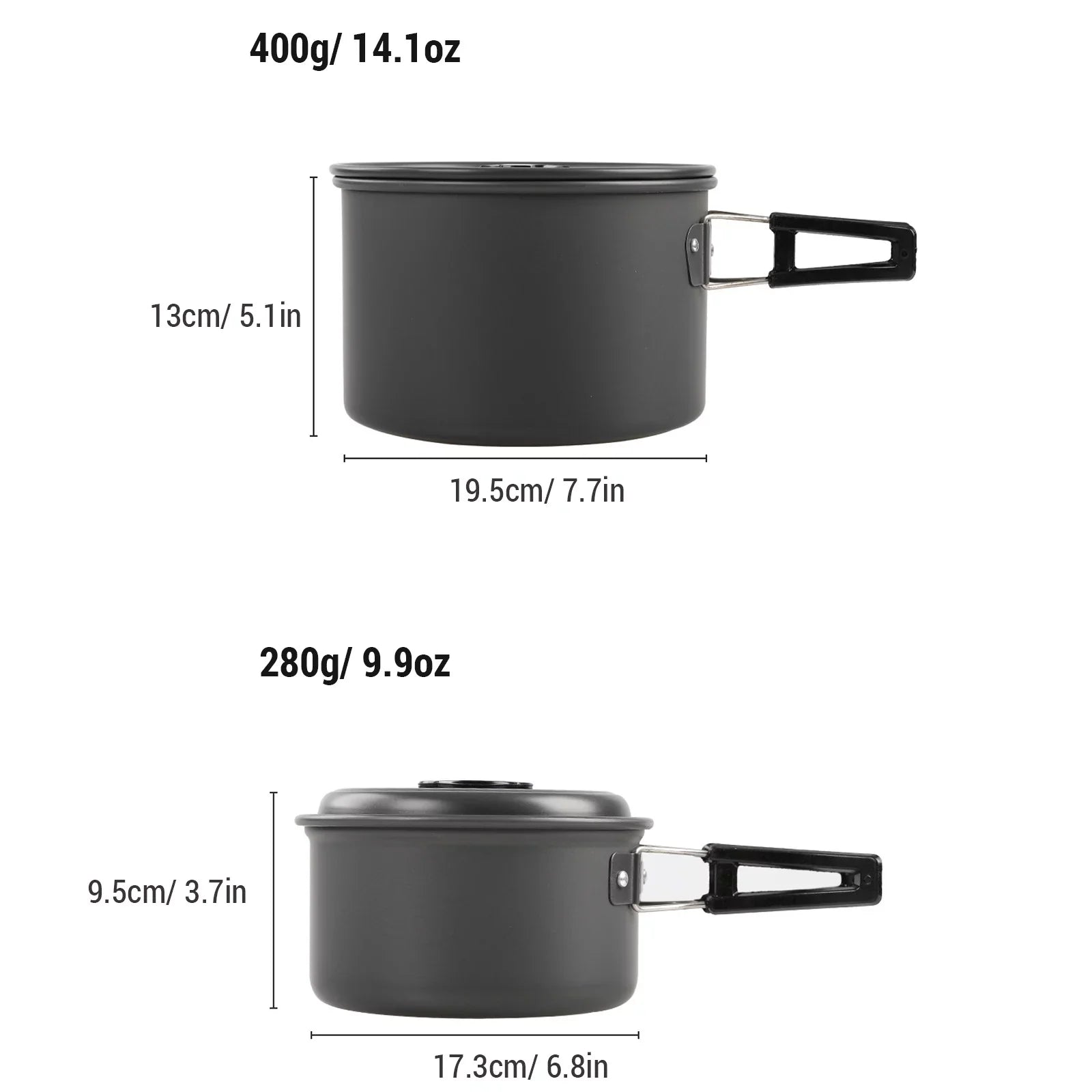 Lixada Non-Stick Cookware Set with Kettle Camping Hiking Backpacking Mess Kit Pot Pan