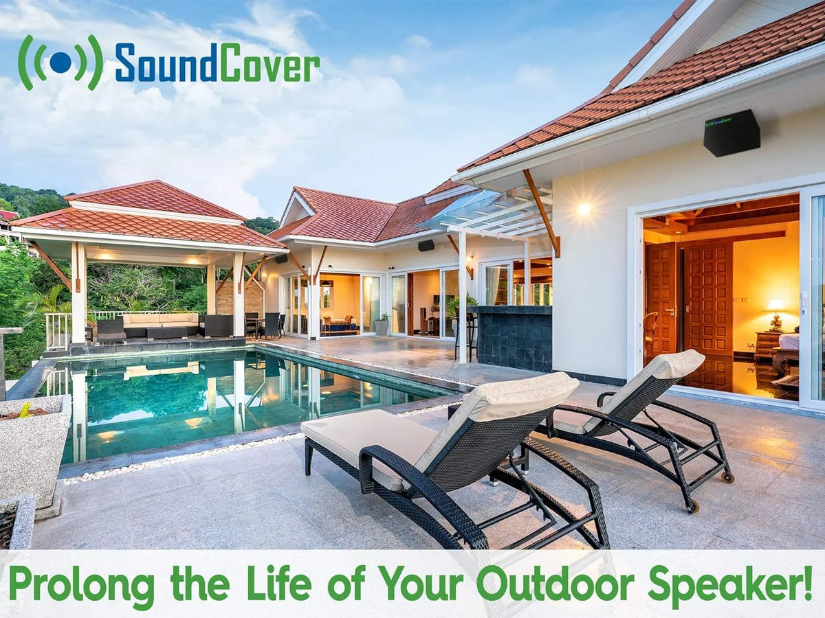 Outdoor Speaker Covers: Black, Medium Size (H 13.6" x W 7.9" x D 8.9"), Compatible with Yamaha AW294, Definitive Technology AW 5500, Polk Audio Atrium 6, Yamaha AW350, and Bose 251