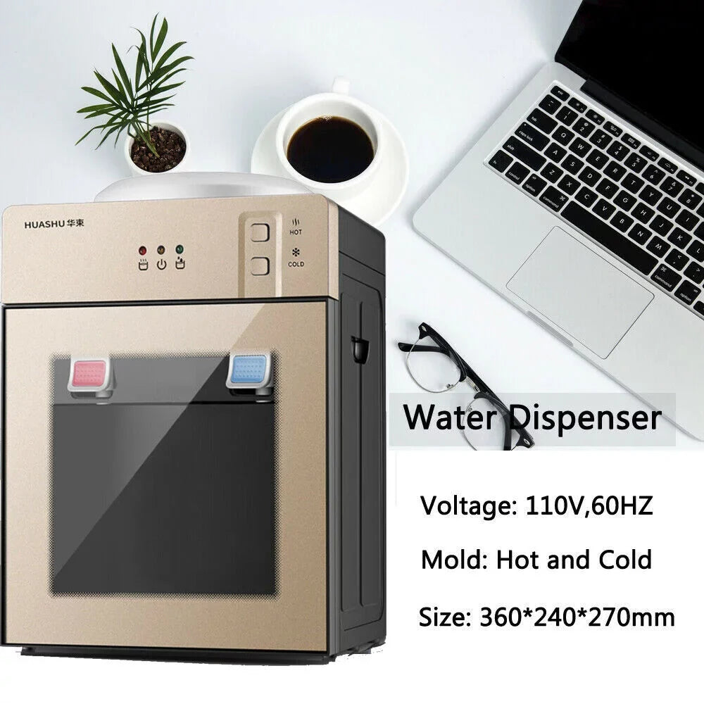 DENEST 5 Gallon Electric Hot Cold Water Dispenser Top Loading Stainless Steel for Home Office