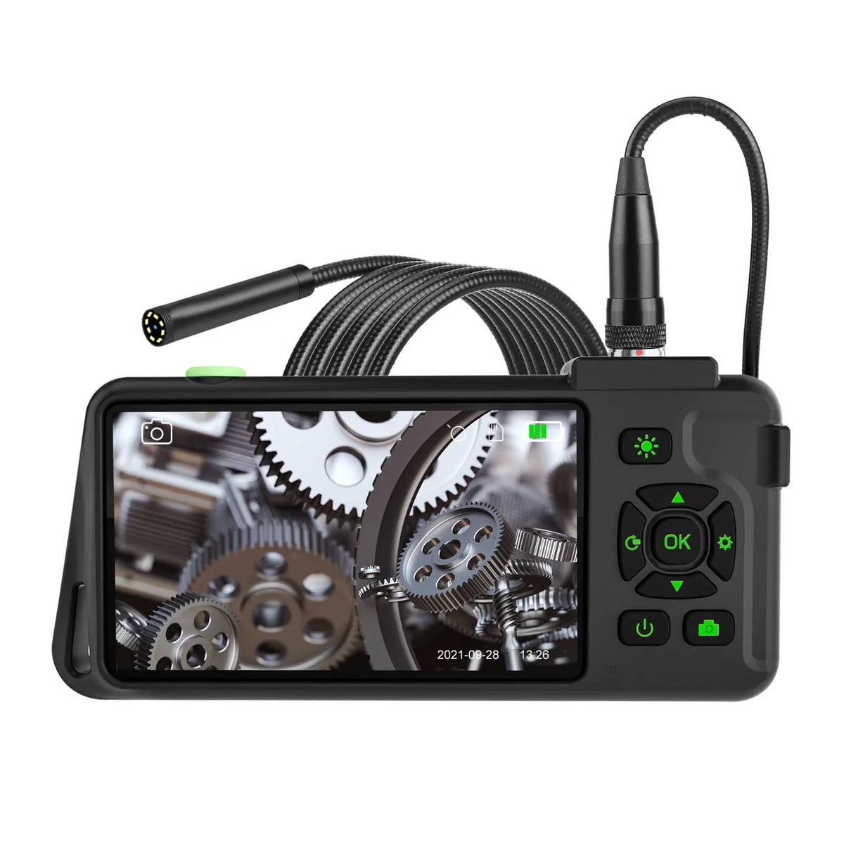 Docooler Industrial with 4.5-inch IPS Color Display 1080P Photos Videos Snake with 8 Borescope IP67 Waterproof 2 Million Pixels Inspection with TF Slot for Maintenance
