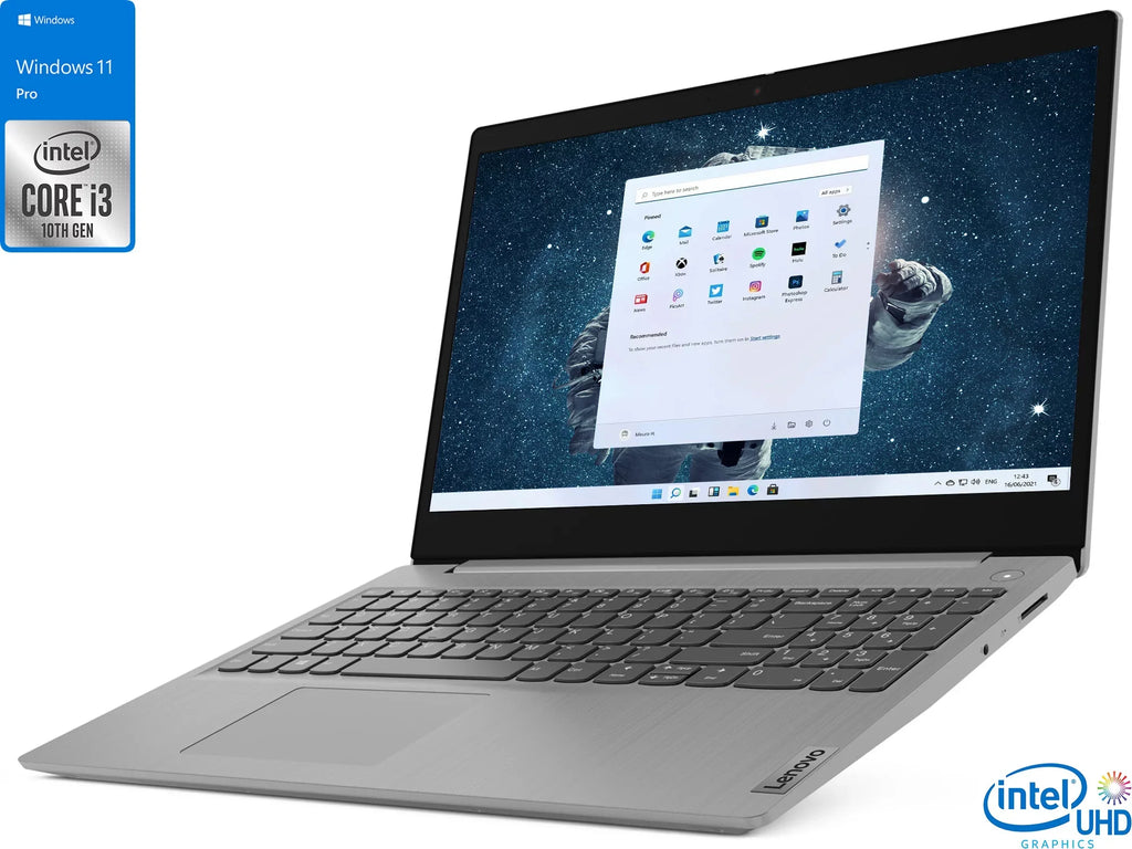 IdeaPad 3i Portable computer, 15.6" FHD Display, Intel Core i3-1115G4 Upto 4.1GHz, 12GB RAM, 256GB NVMe Solid-state drive, HDMI, Card Reader, Wi-Fi, Bluetooth, Microsoft Windows 11 Pro S