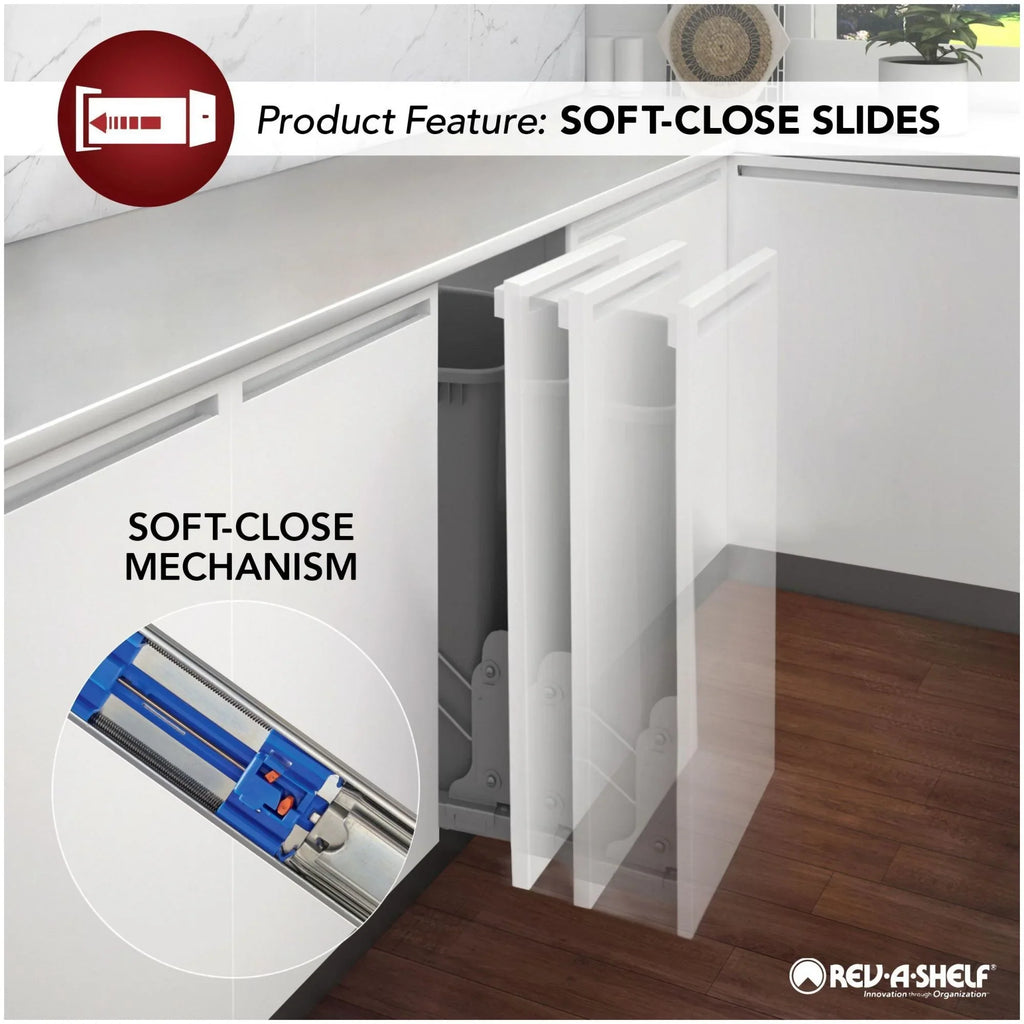 Rev-A-Shelf 448Kb-Bcsc-11C Wood Classics 11-3/4" Wood Base Cabinet Knife Block Pull Out