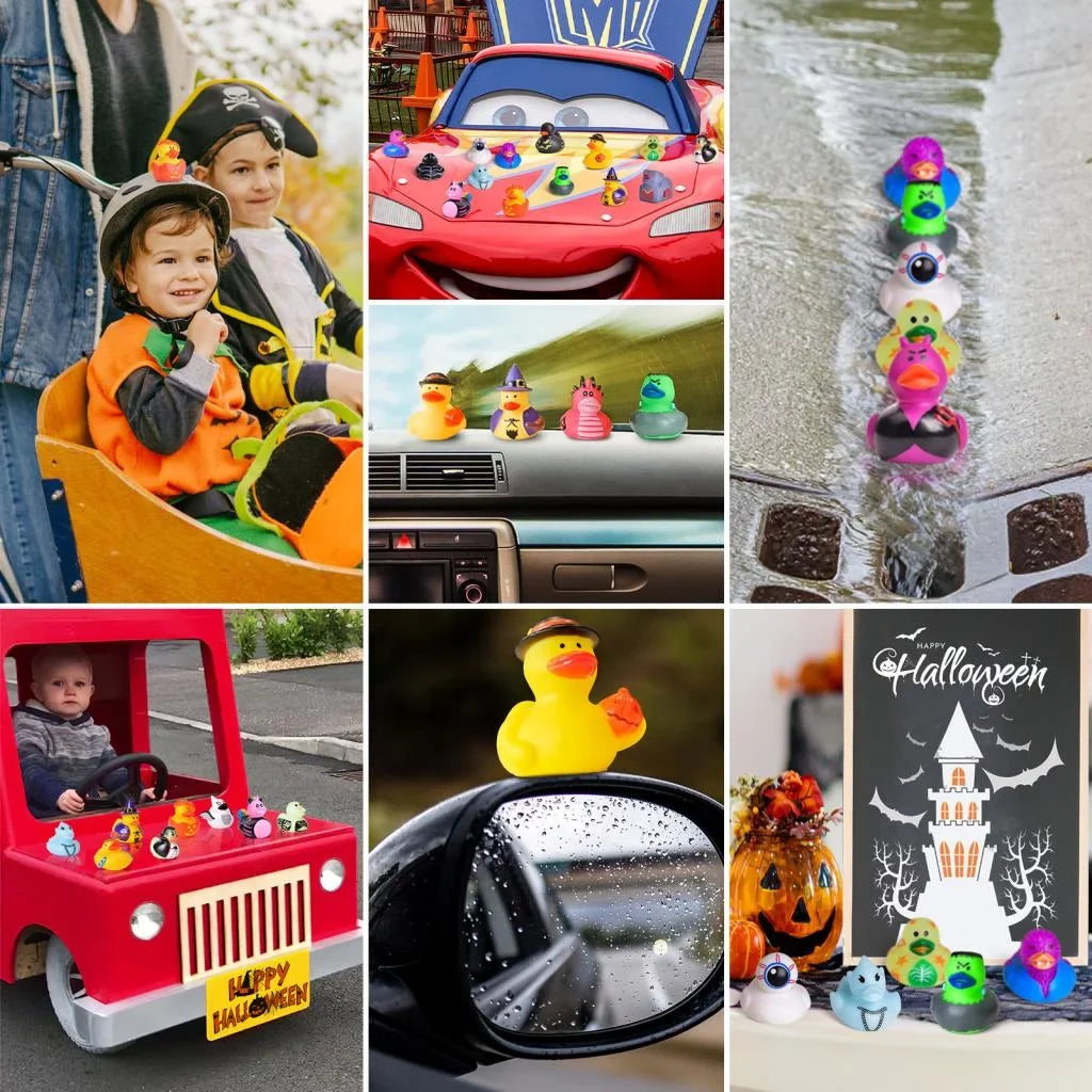Fun Little Toys 24 Pcs Halloween Rubber Ducks,Rubber Ducks Bath Toys for Baby Showers,Halloween Decor Trick or Treat,Halloween Party Favors