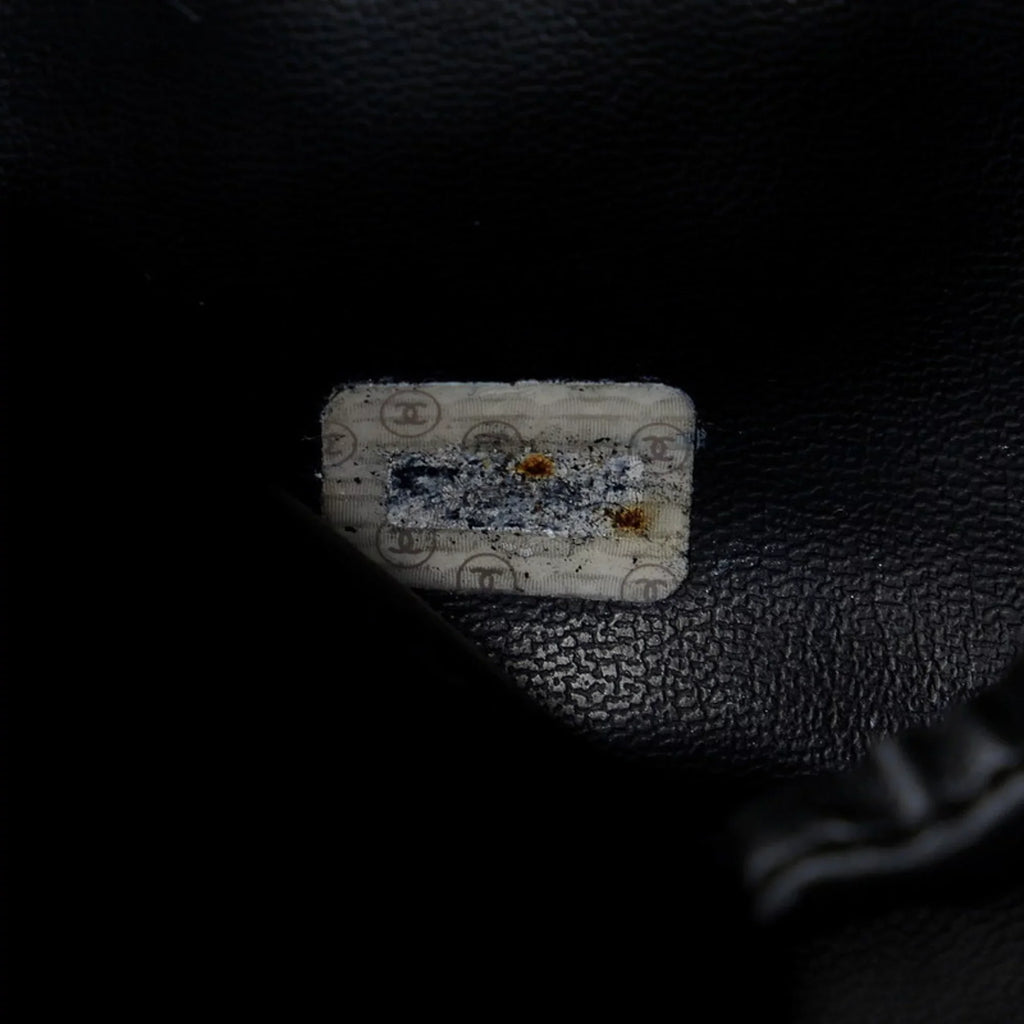 Pre-Owned Chanel Cocomark Bicolore Vanity Bag Handbag Black Lambskin Ladies CHANEL (Fair)