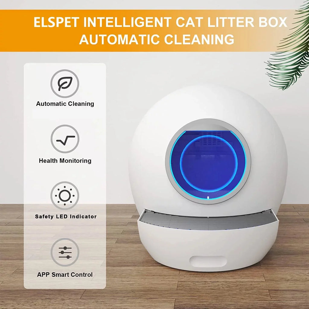 ELS PET Self Cleaning Cat Litter Box Automatic Double Odor Removal Cat Robot Litter Box Gift