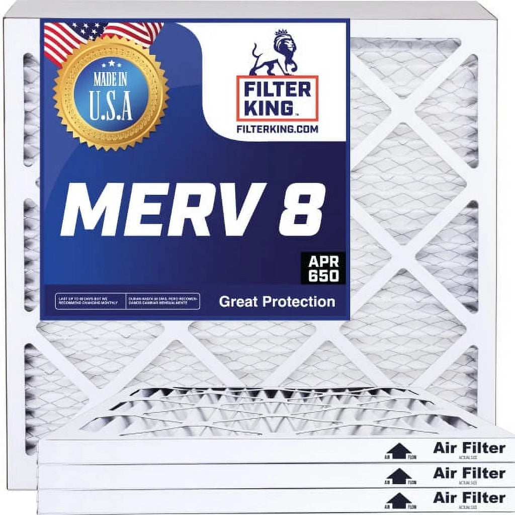 Filter King 9.5x33.5x1a Air Filter | 4-PACK | MERV 8 HVAC Pleated A/C Furnace Filters | MADE IN USA | Actual Size: 9.5 x 33.5 x .75"