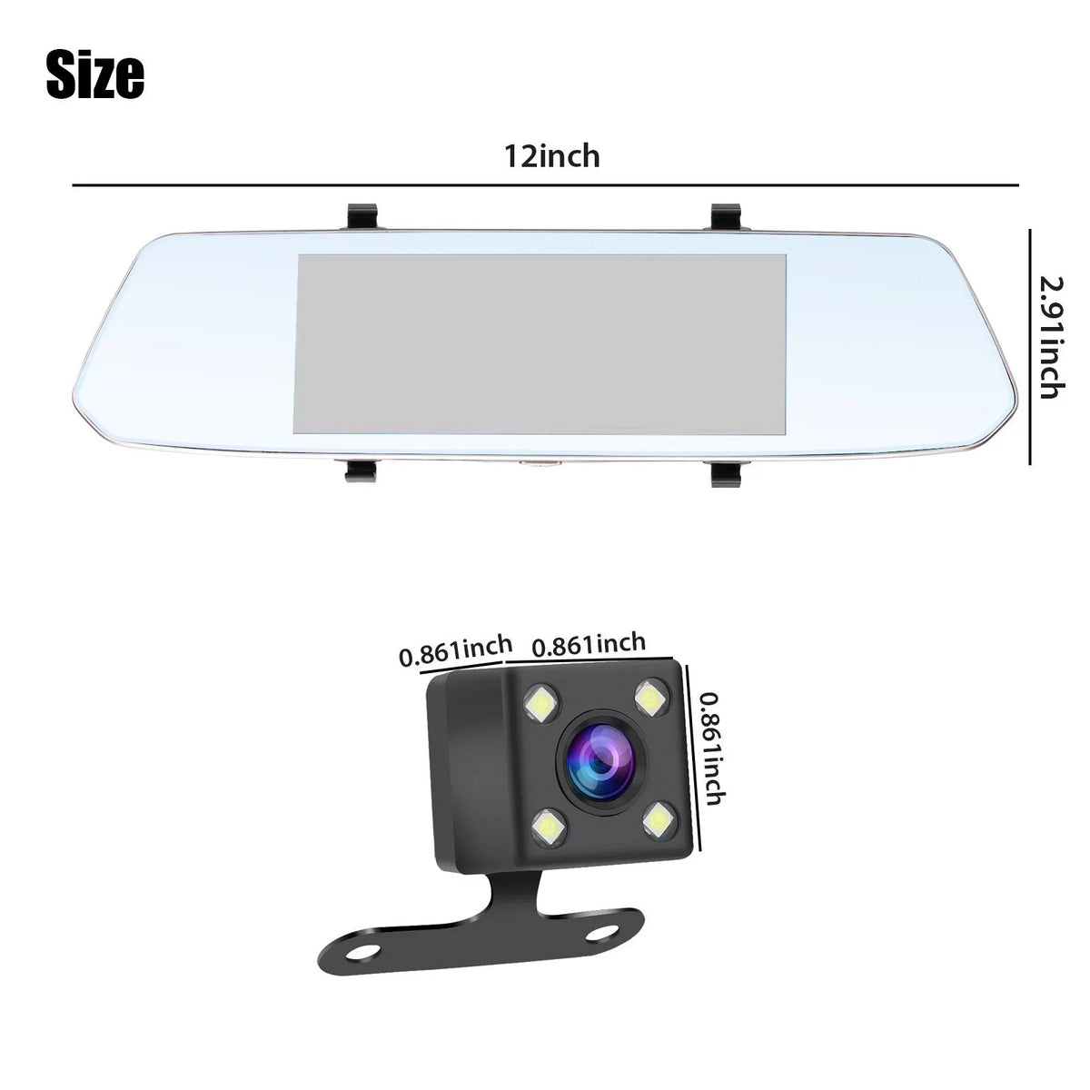 EEEkit Mirror Dash Cam Car Camera, 1080P 7inch Touch Screen Front and Rear View Mirror Camera for Cars, Dual Lens Dash Camera with Night Vision, Motion Detection, G-Sensor, 170° Wide-Angle