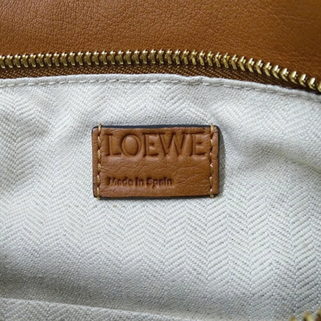 Pre-Owned LOEWE Bag Women's Brand Handbag Shoulder 2way Puzzle Small Floral Leather Brown Yellow William de Morgan Collaboration Embroidery Compact Mini (Good)