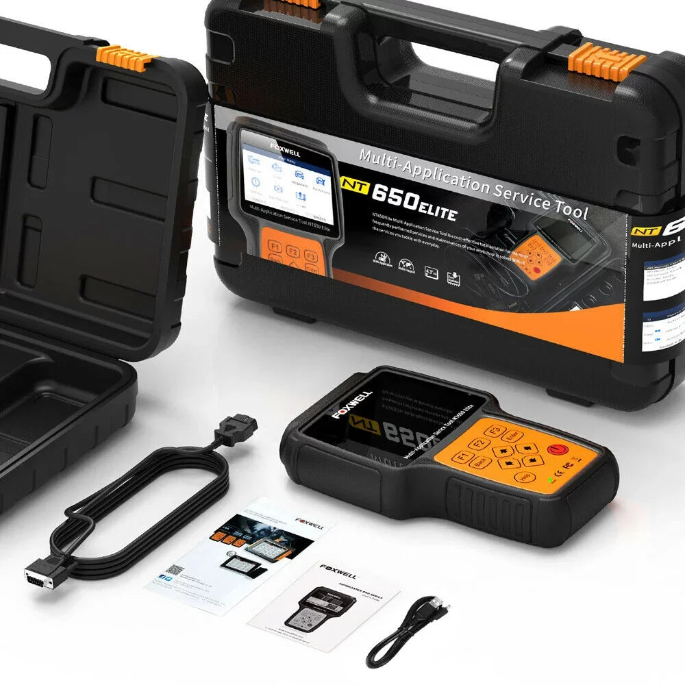 FOXWELL NT650 Elite Car OBD2 Scanner Automotive OBD II ABS Air Bag Code Reader with SAS EPB DPF EPS TPMS TPS Battery Registeration Oil Light Reset