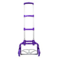 YeekTok Portable Aluminium Cart Folding Push Truck Hand Collapsible Trolley Luggage Purple