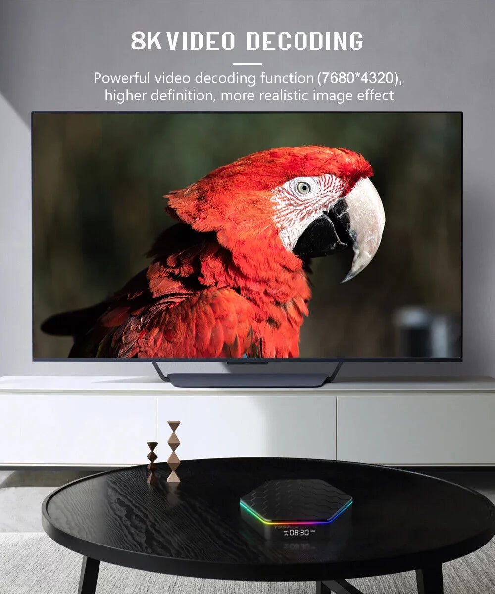 KingFurt Quad Core 8K HD Video 64GB Memory 6K Stream Player 2023 T95Z Plus Smart Android 12.0 TV Box