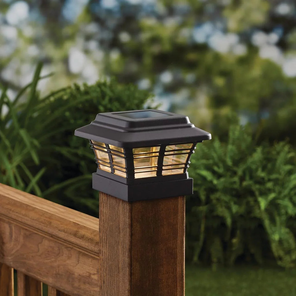 Better Homes & Gardens Solar Powered 4'' x 4'' Post Light, LED Light (4-Pack)
