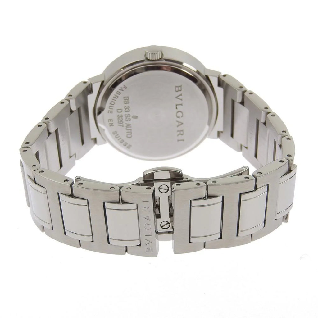 Pre-Owned BVLGARI Bulgari BB33BSS AUTO stainless steel self-winding boys black dial watch (Good)