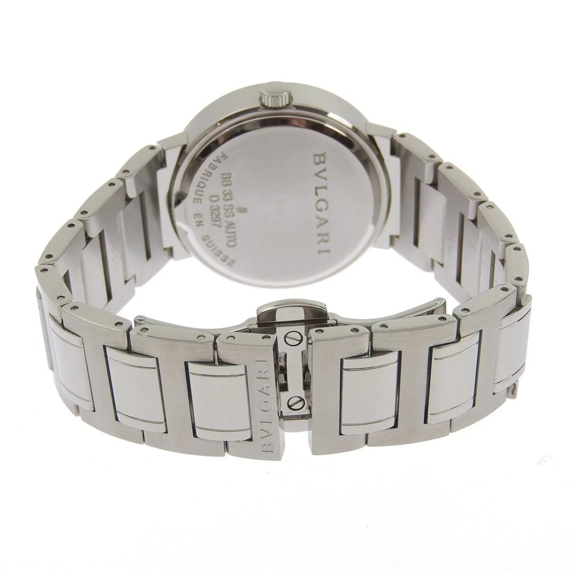 Pre-Owned BVLGARI Bulgari BB33BSS AUTO stainless steel self-winding boys black dial watch (Good)
