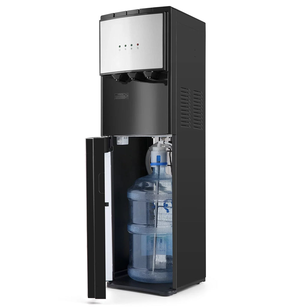COSVALVE 5 Gallon Bottom Loading Hot Cold Normal Water Dispenser (Silver, Black)