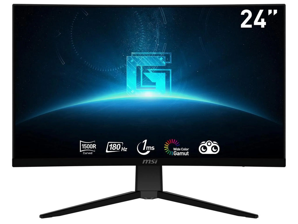 MSI G2422C, 24" Curved Gaming Monitor, 1920 x 1080 (FHD), VA, 1 ms, 170 Hz, FreeSync Premium, HDMI, DP Port, Tilt