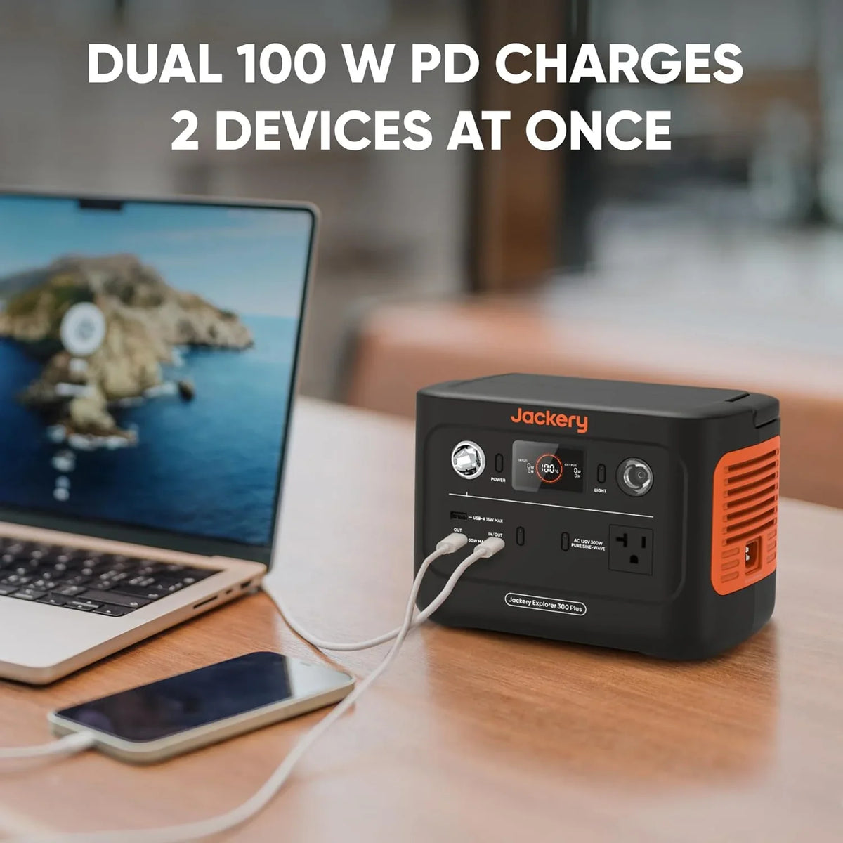 Restored Jackery Explorer 300 Plus Portable Power Station, 288Wh Backup LiFePO4 Battery, Solar Generator (Solar Panel Not Included) for RV, Outdoors, Camping, Traveling, and Emergencies (Refurbished)
