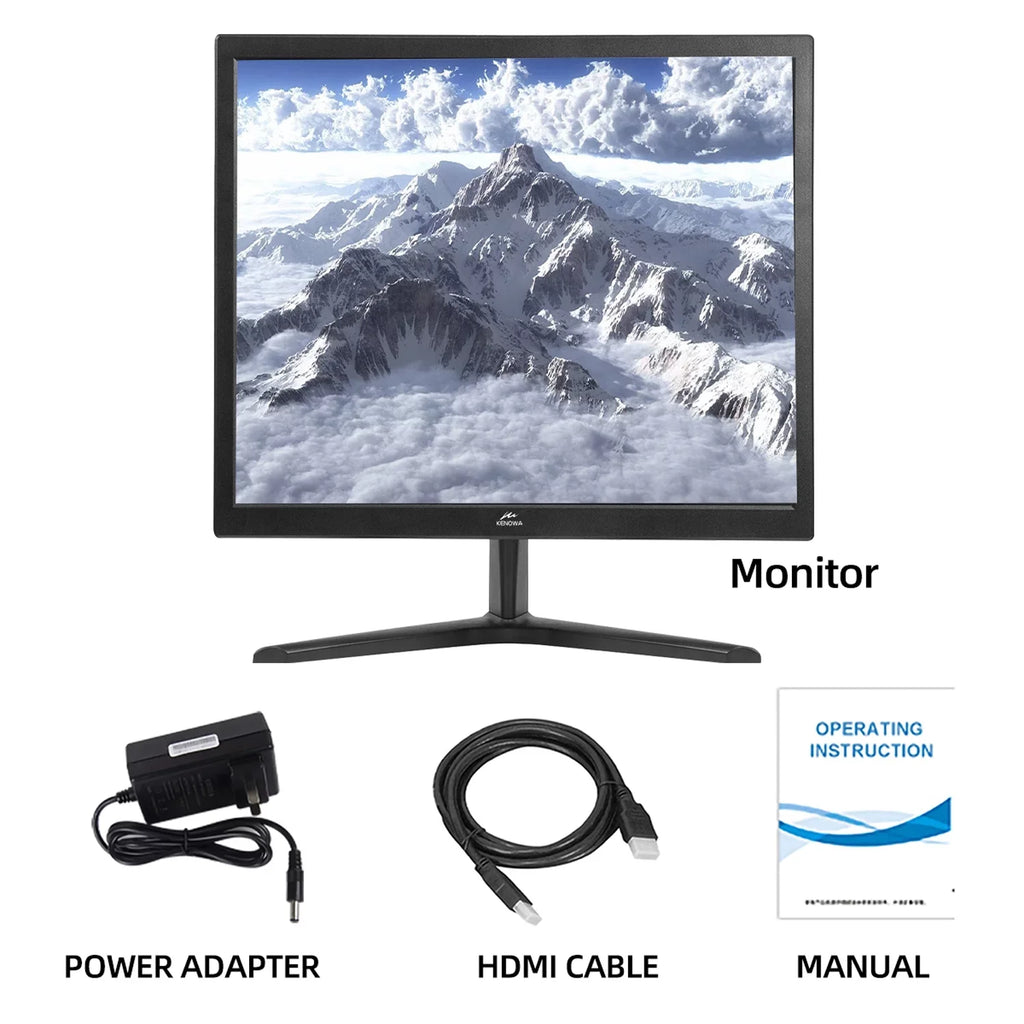 KENOWA 17 inch Ultra Slim 60Hz 1280X1024 LCD Computer Monitor, 250 CD/m² Desktop Gaming Computer Display Flat Panel HDMI Compliant VGA