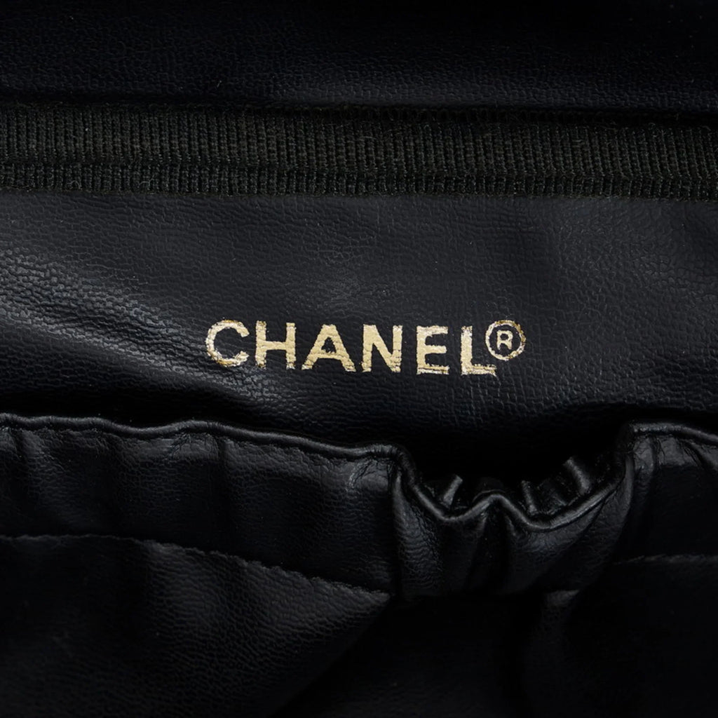 Pre-Owned Chanel Cocomark Bicolore Vanity Bag Handbag Black Lambskin Ladies CHANEL (Fair)