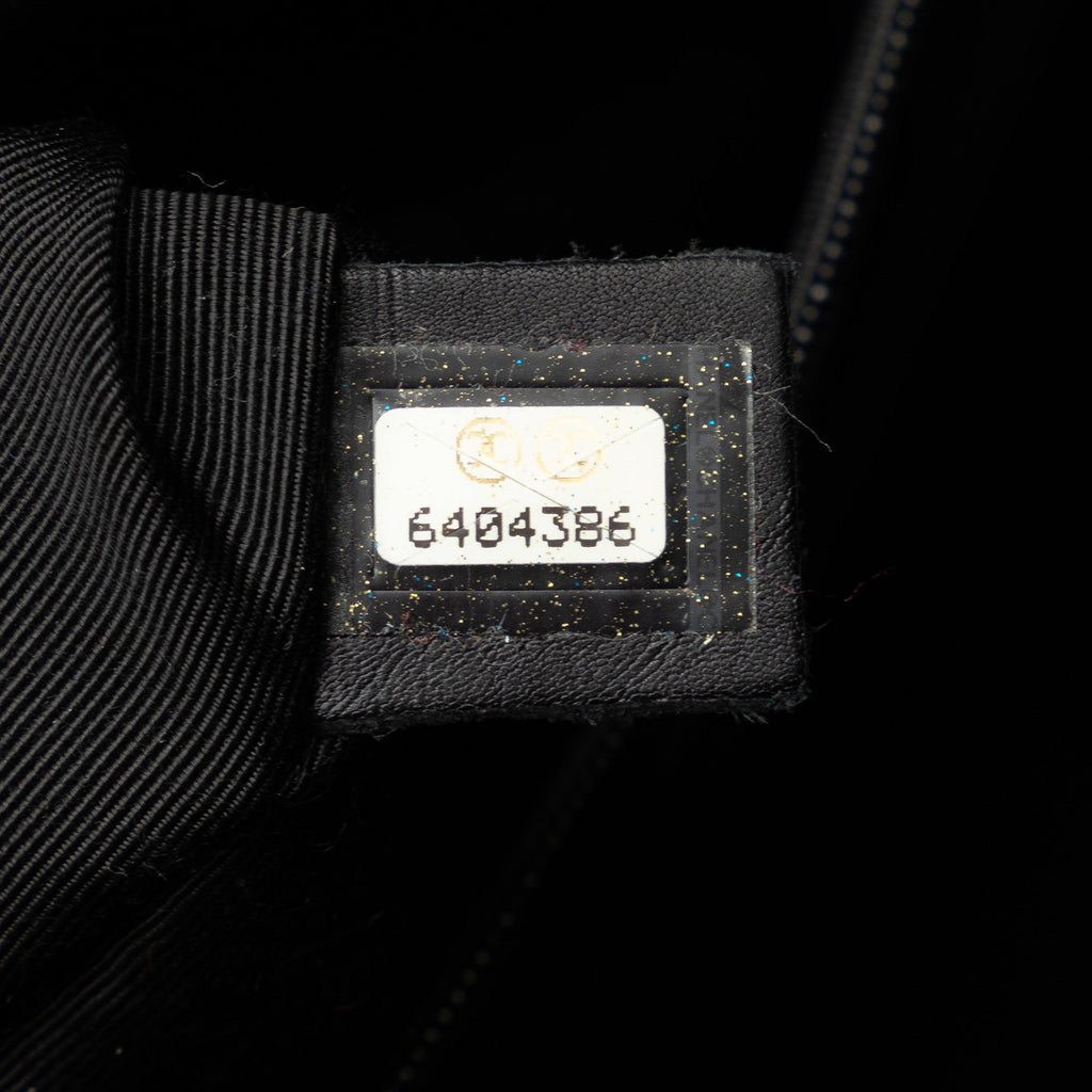 Pre-Owned Authenticated Chanel CC Wild Stitch Handbag Lambskin Leather Black Top HandleBag Unisex (Good)