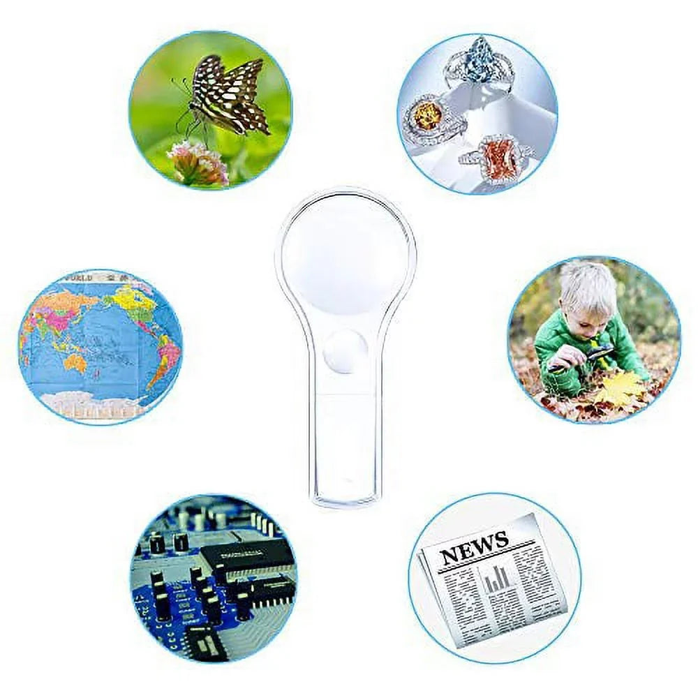 Plastic Magnifier, Mini Magnifying Glass 5X And 15X Handheld Reading For Kids Home, Classroom, Outdoor Science Observation Hand Lens Irchlyn 24 Pack