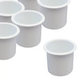 Red Hound Auto 50 Cup Holder Plastic Pocket Recessed Insert Universal for Boat RV Car Truck Sofa Game Table Marine Pontoon Motorhome Bulk Camper White