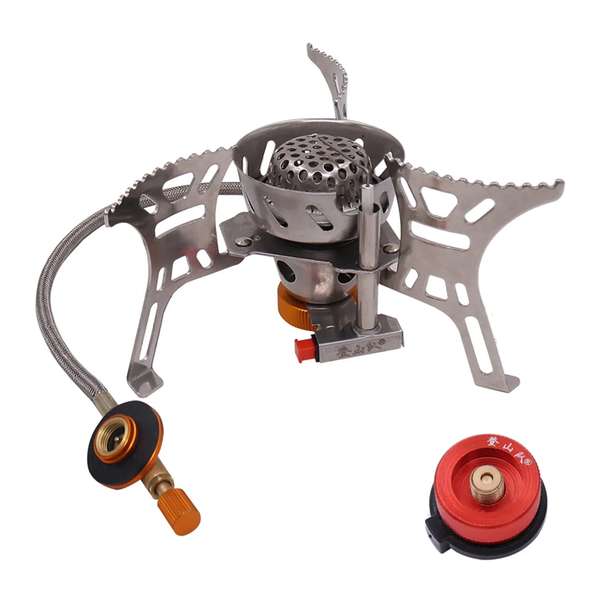 Meterk Portable Windproof Camping Gas Outdoor Cooking Foldable Split with Gas Conversion Head Adapter