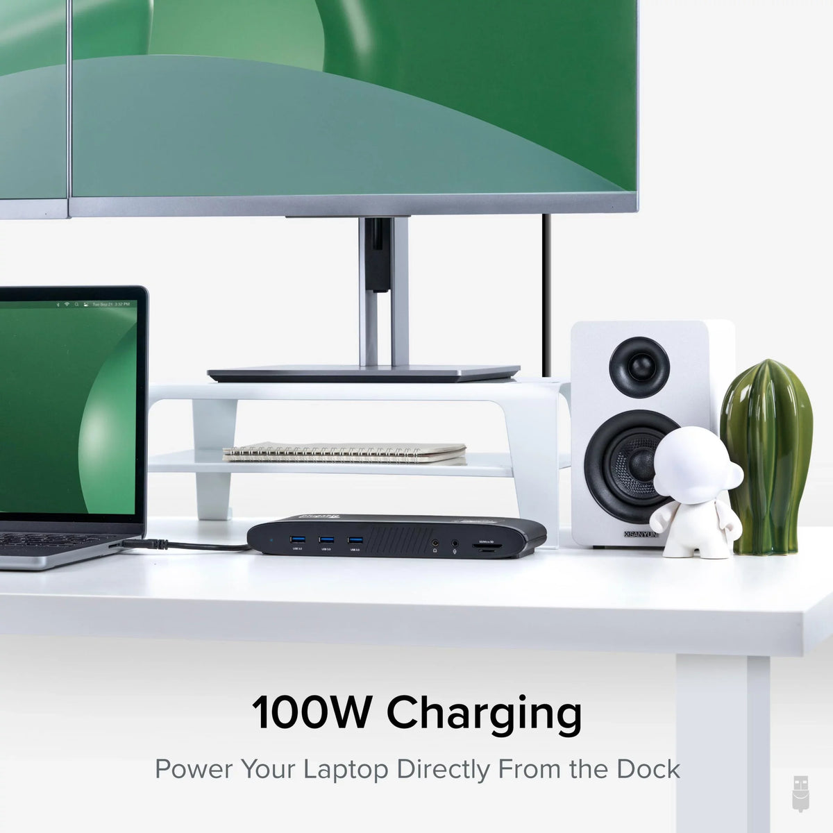 Plugable 13-in-1 USB C Docking Station Dual Monitor, 100W Charging, Dual 4K Displays 2x HDMI or 2x DisplayPort, Compatible with Mac, Win OS, Thunderbolt 3 / 4, USB-C (5x USB, Ethernet, SD Card Reader