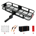 ADOFFUR Folding Hitch Cargo Carrier Mount 60"x21"x6" Luggage Basket Rack with Waterproof Cargo Bag and Net, Cargo Rack for SUV, Car, Truck - 550Lbs Capacity