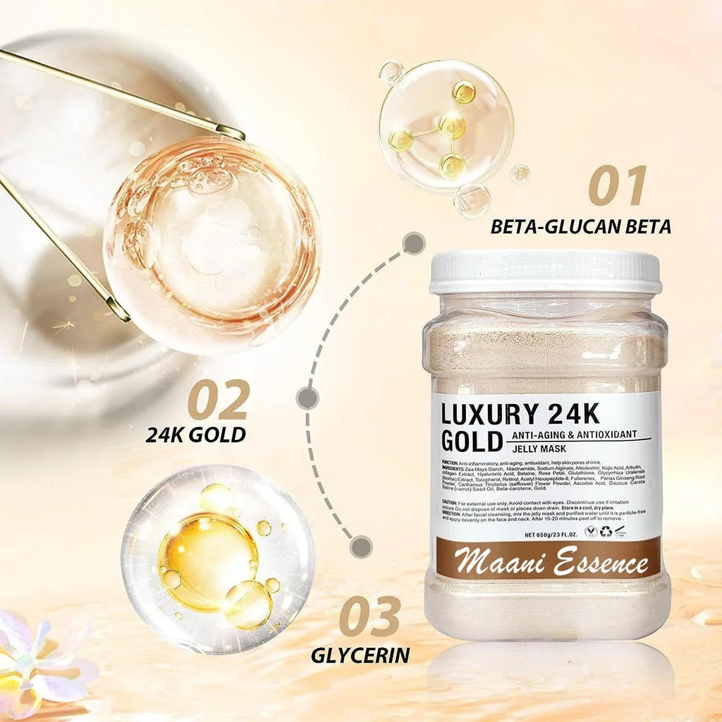 Jelly Mask Peel Off Face Masks SkinCare, Natural Gel Powder for Facial Mask, Professional hydrojelly Mask, Moisturizing & Hydrating 23 Fl Oz DIY Facial Skin Care Peel Off (2K GOLD)