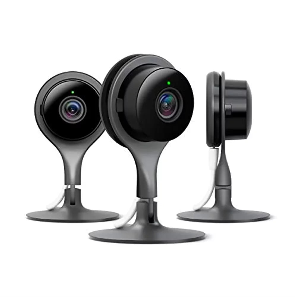 Restored Google Nest Cam Indoor 3 Pack - Wired Indoor Camera for Home Security - Control with Your Phone and Get Mobile Alerts - Surveillance Camera with 24/7 Live Video and Night Vision (Refurbished)