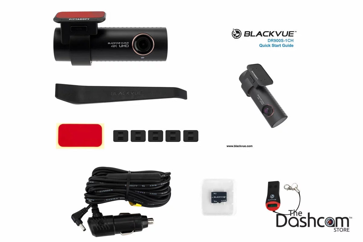BlackVue DR900S-1CH Single Lens 4K GPS WiFi Cloud-Capable Dashcam w/ 128 Gigabytes Memory Card