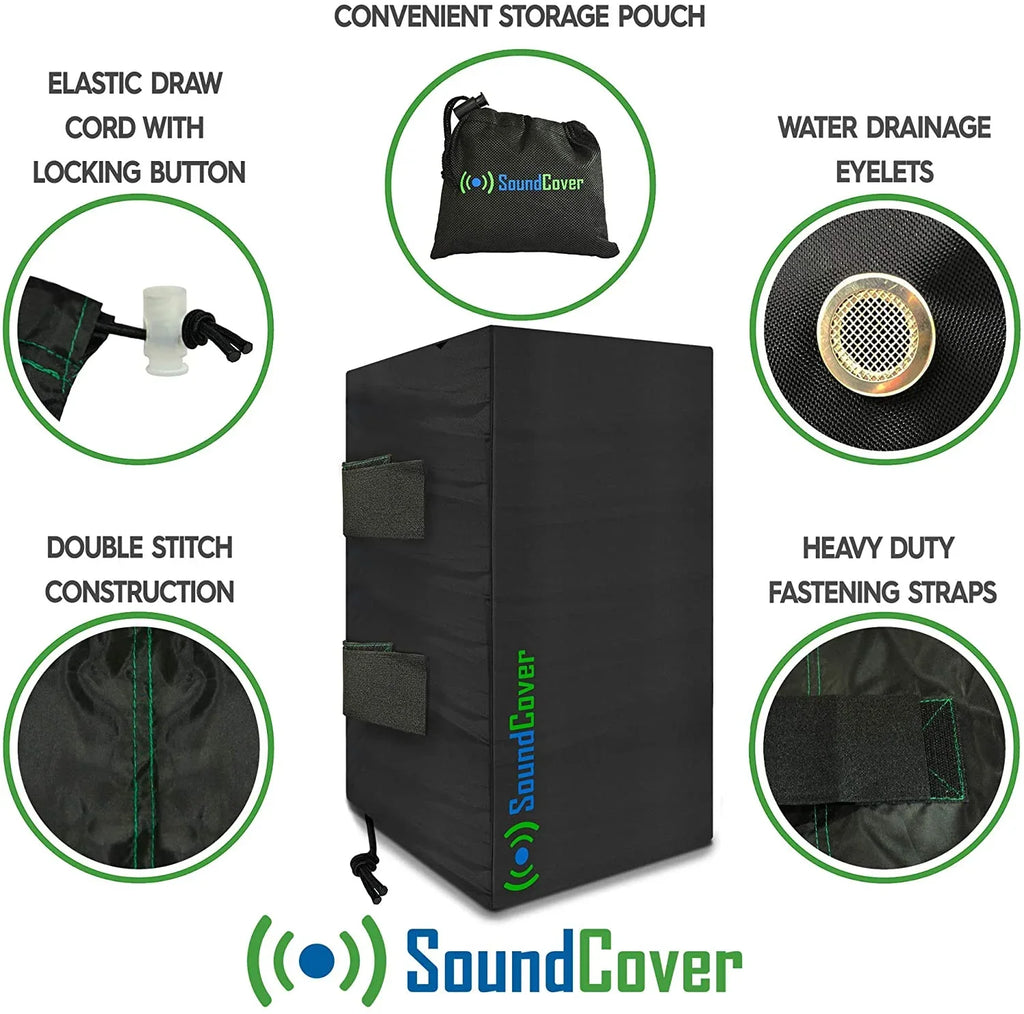 Outdoor Speaker Covers: Black, Medium Size (H 13.6" x W 7.9" x D 8.9"), Compatible with Yamaha AW294, Definitive Technology AW 5500, Polk Audio Atrium 6, Yamaha AW350, and Bose 251