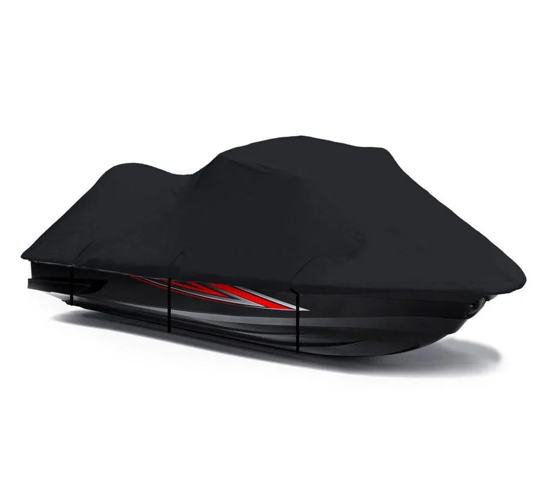 BLACK 600 DENIER JetSki Cover Compatible for Jet Ski PWC Cover Sea Doo Sea-Doo Bombardier RX DI 2000 2001 2002 2003 2 Seater
