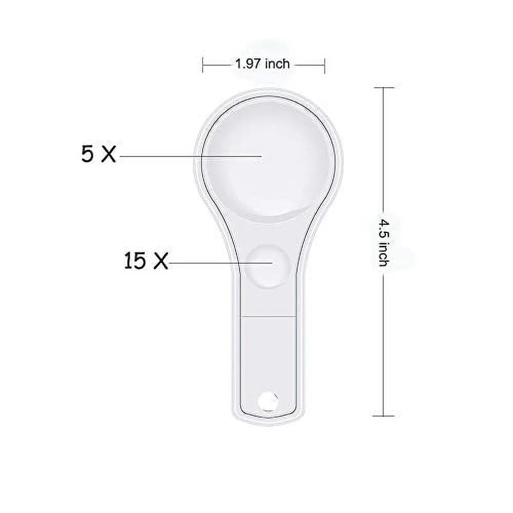 Plastic Magnifier, Mini Magnifying Glass 5X And 15X Handheld Reading For Kids Home, Classroom, Outdoor Science Observation Hand Lens Irchlyn 24 Pack
