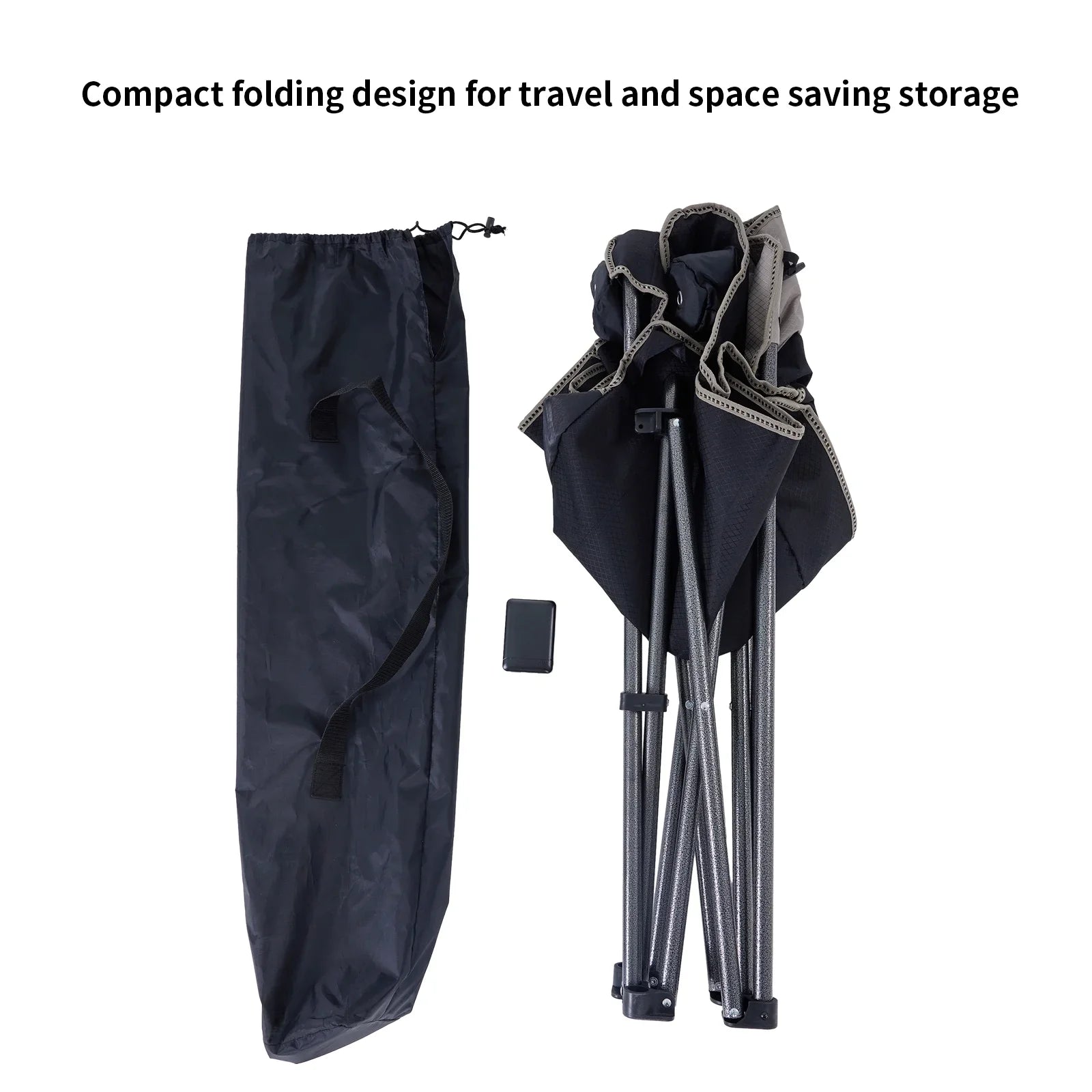 M8TRX Outdoors Heated Camping Chair, Portable Chair w/ 5000mAH Power Bank, 3 Heat Levels, USB Charging Port, Black