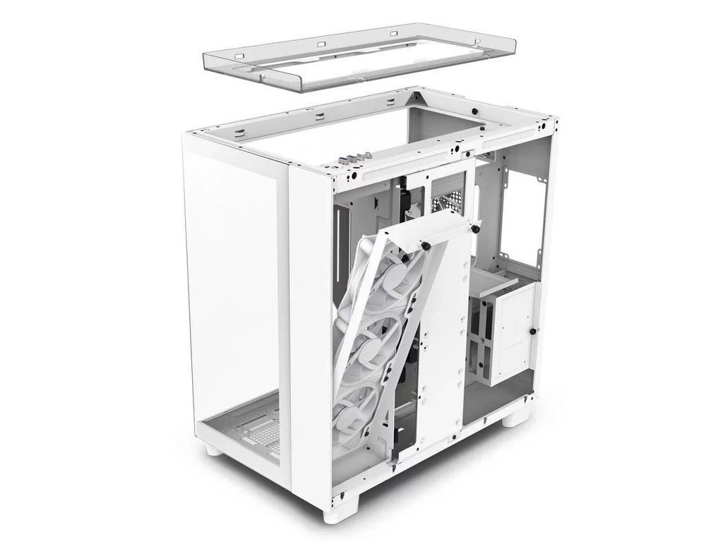 NZXT H9 Elite - All White - CM-H91EW-01 - Premium Dual-Chamber - Mid-Tower - RGB Fans - Case