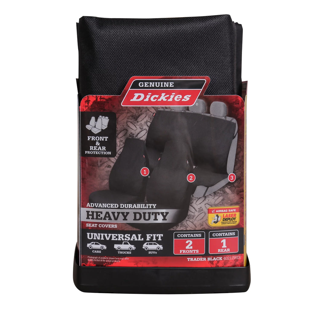 Genuine Dickies Full Vehicle Heavy Duty Polyester Car Seat Covers Black,40212WDI