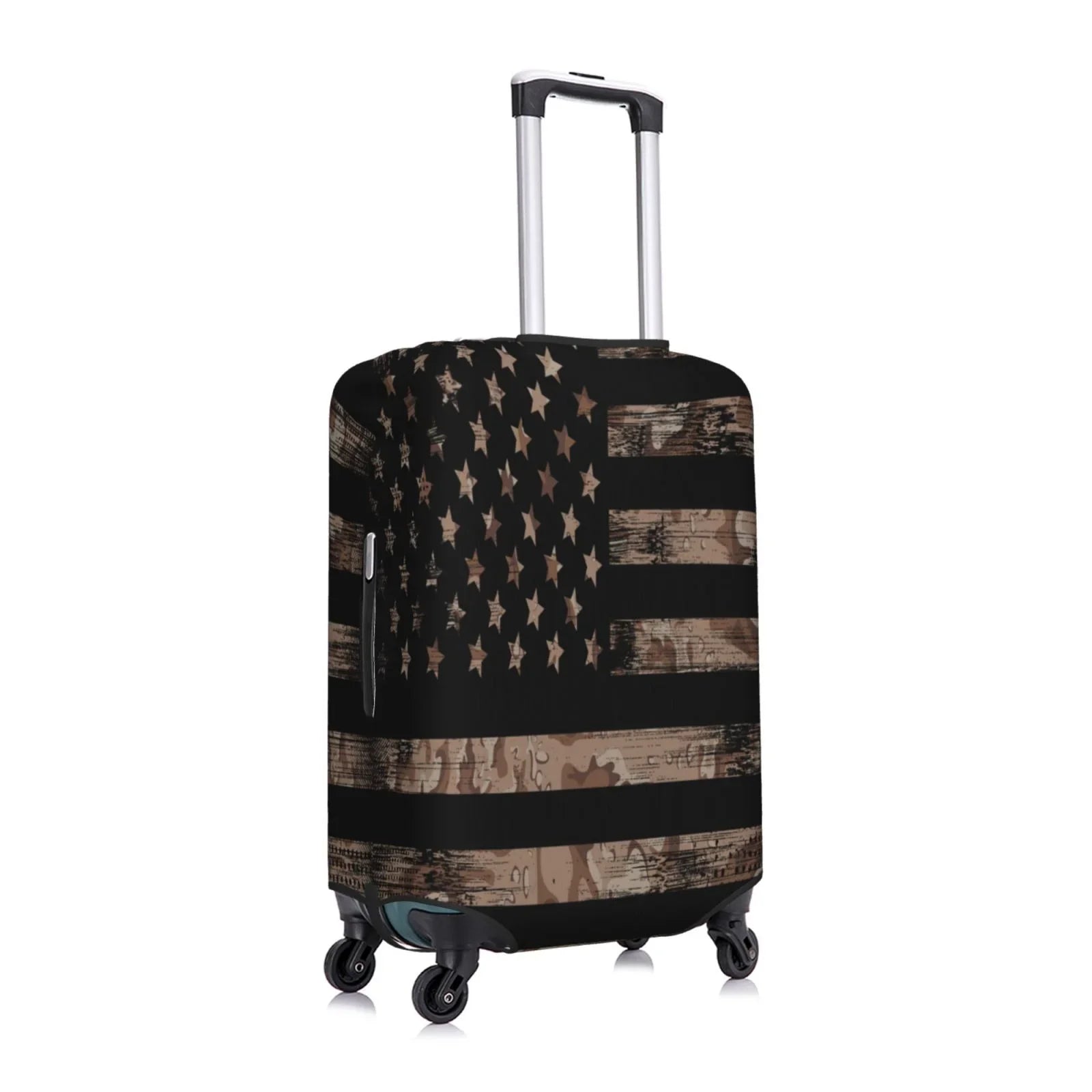 Junzan American Flag With Desert Camouflage Print Washable Luggage Cover - Fashion Suitcase Protector Fits 18-32 Inch Luggage