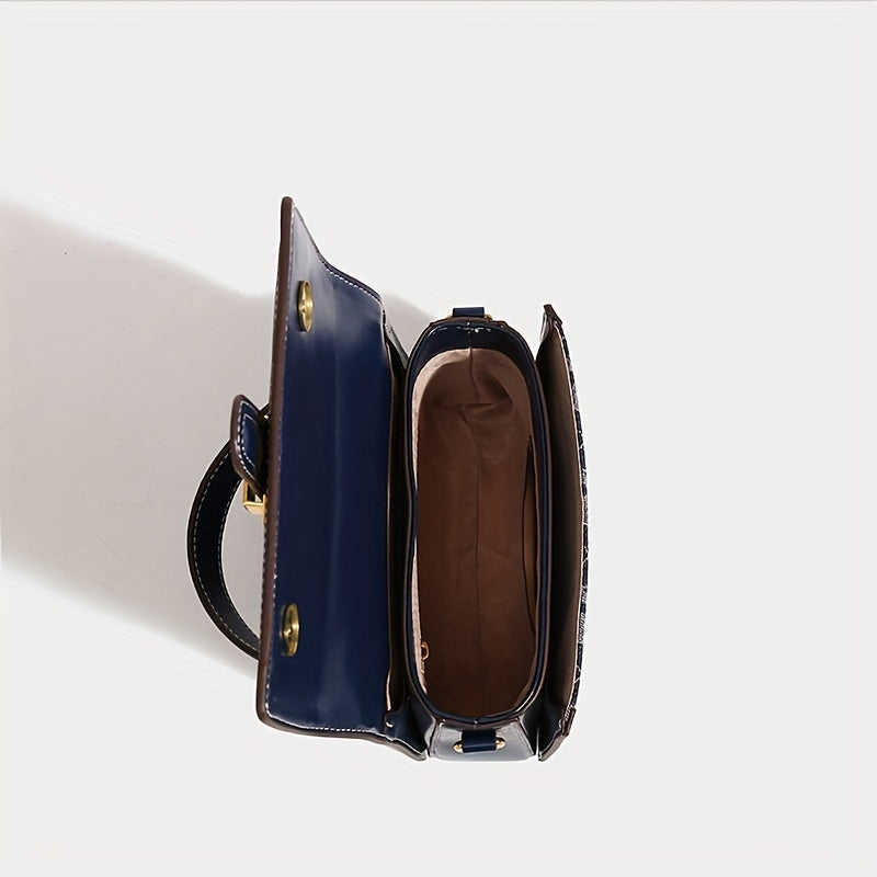 MICHROE Texture Fashion Small Square Bag - Klein Blue Series Classic Messenger Bag Retro Pattern Purse For Women