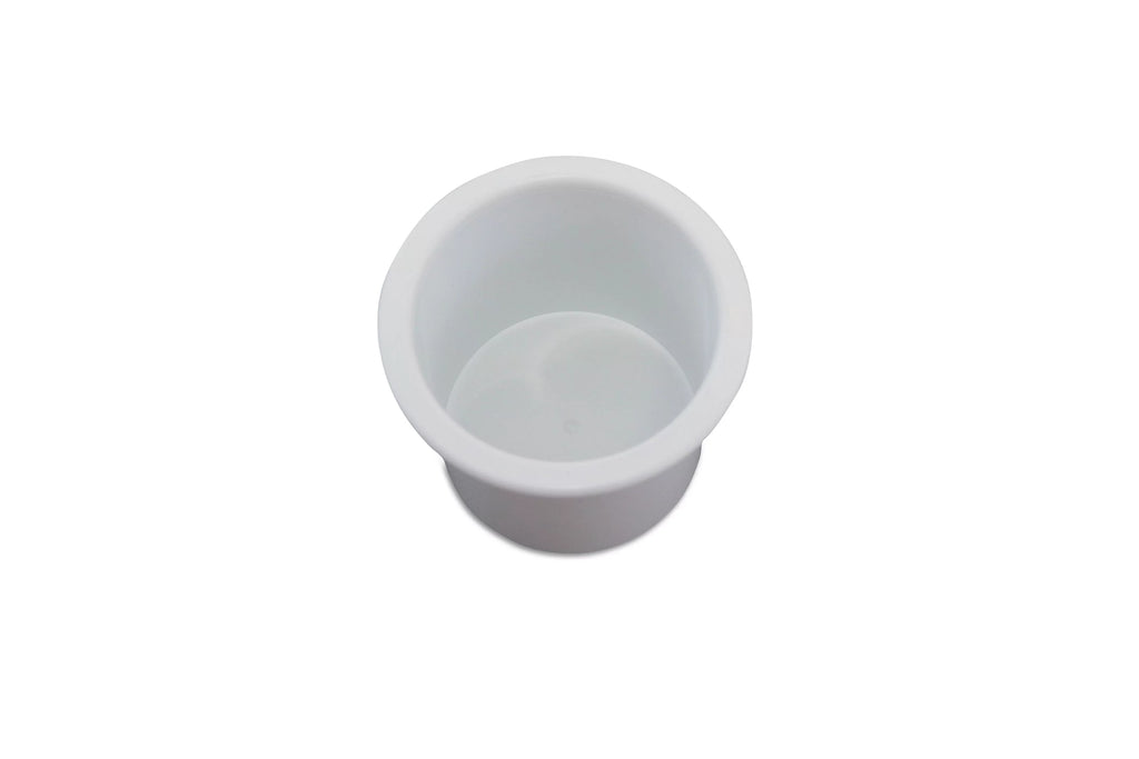 Red Hound Auto 50 Cup Holder Plastic Pocket Recessed Insert Universal for Boat RV Car Truck Sofa Game Table Marine Pontoon Motorhome Bulk Camper White