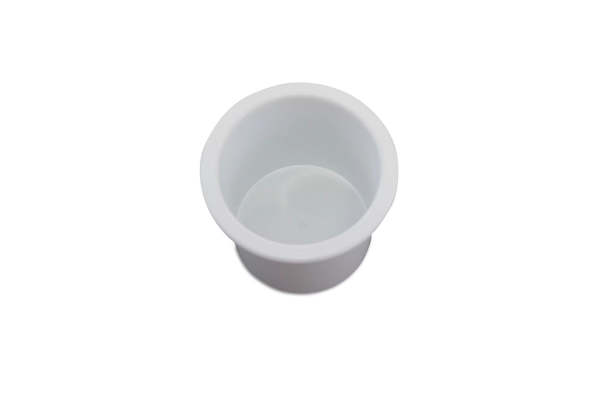 Red Hound Auto 50 Cup Holder Plastic Pocket Recessed Insert Universal for Boat RV Car Truck Sofa Game Table Marine Pontoon Motorhome Bulk Camper White