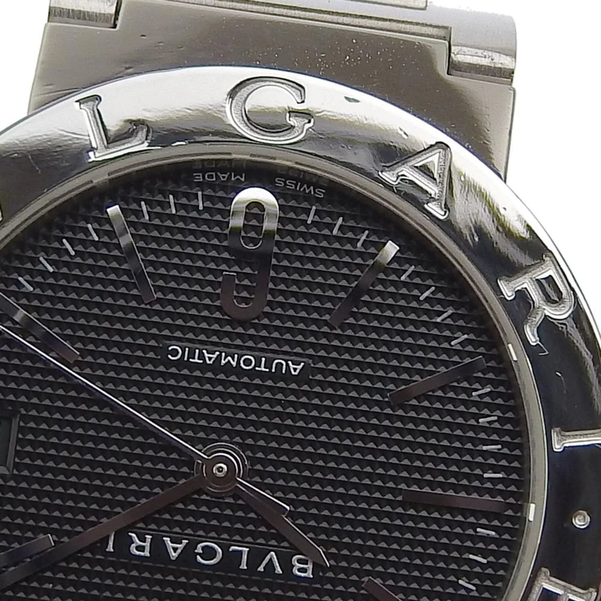 Pre-Owned BVLGARI Bulgari BB33BSS AUTO stainless steel self-winding boys black dial watch (Good)